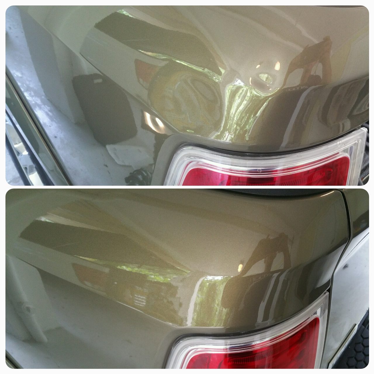 Hail damage on an SUV roof, repaired without paint