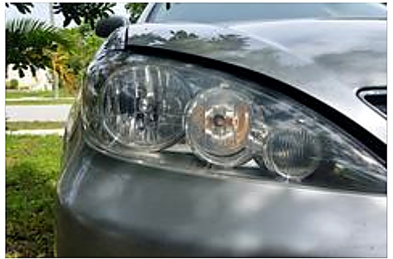 Crystal clear headlight after restoration